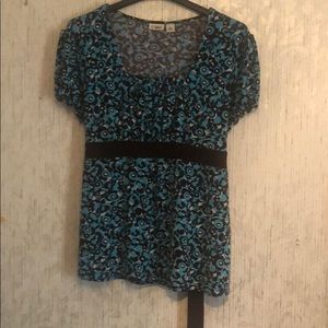 Cato blue and brown blouse